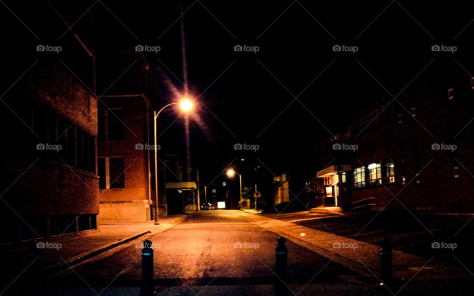 Back Alley Light. a back alley at night