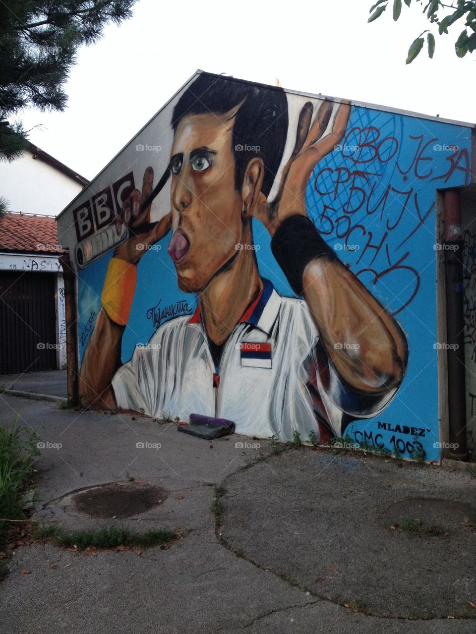 Mural of number 1 of tennis
