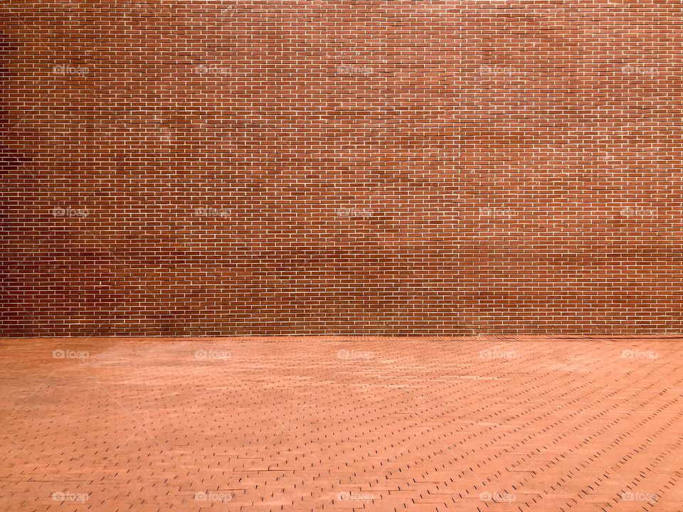 Background texture. Red brick wall with white seams