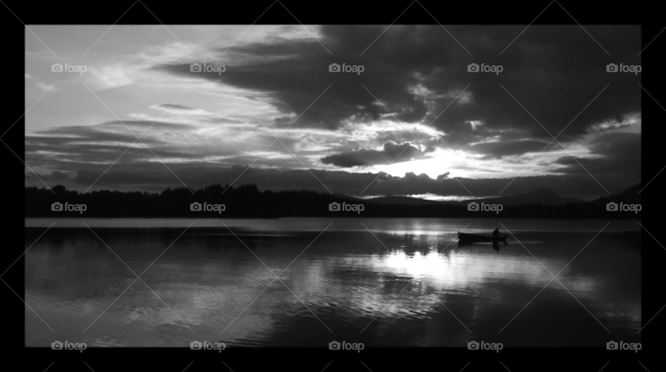 landscape sunset lake boat by ljcampbell21