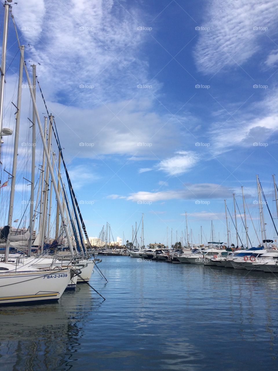 Yacht club boat parking in Santa Pola, Spain