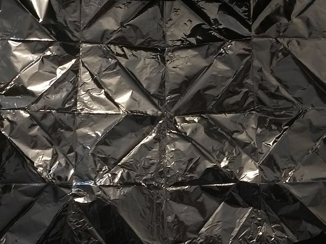 Extreme close-up of aluminium foil