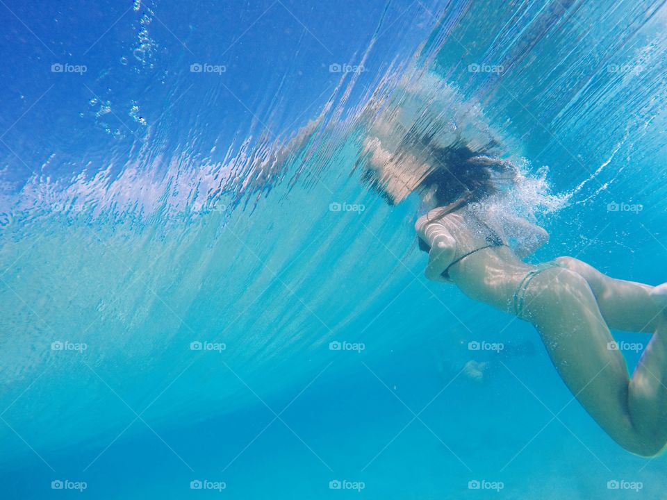 Makapu'u Beach Babe. GoPro under water at Makapu'u 