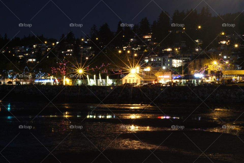 City, Light, Water, Bridge, Evening