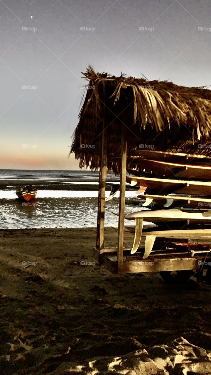 Surf in the beach in the night 