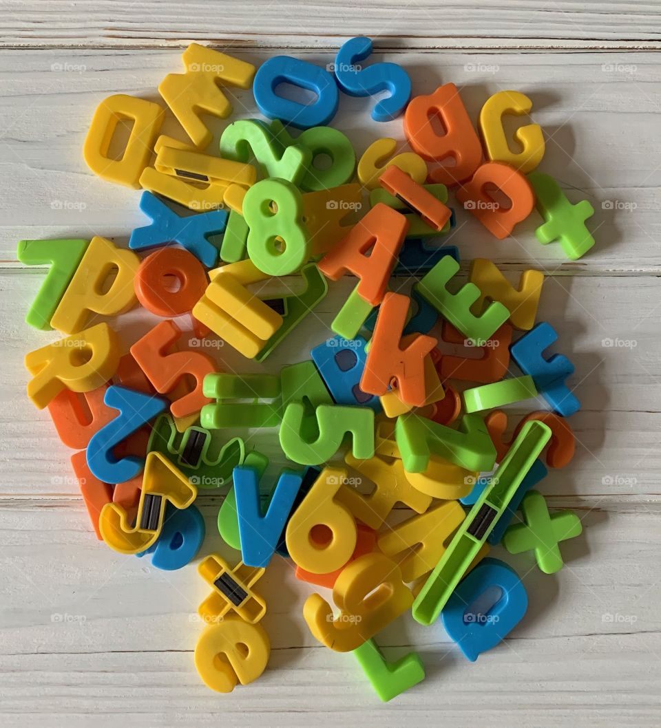 Alphabet-magnetic letters and numbers