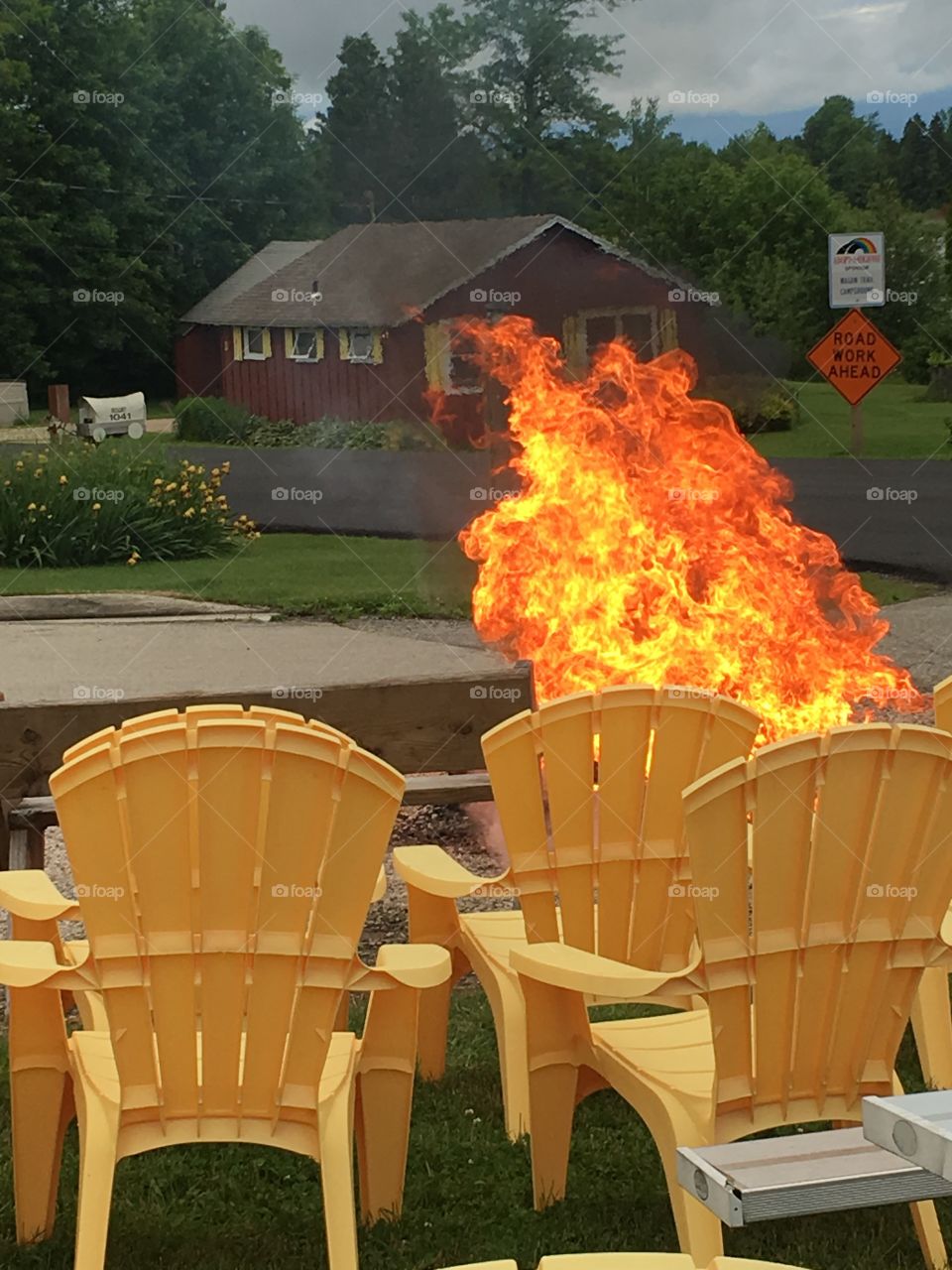 No Person, Flame, Outdoors, Seat, Summer