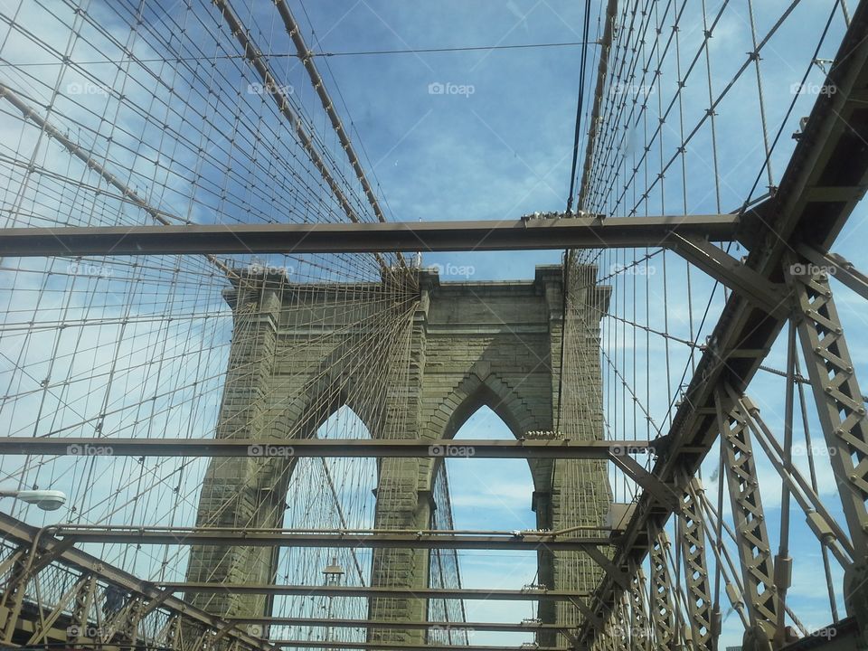 Picture taken while driving across the Brooklyn bridge
