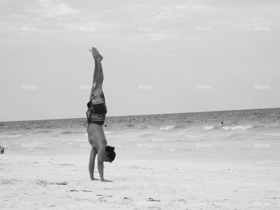 beach acrobatics