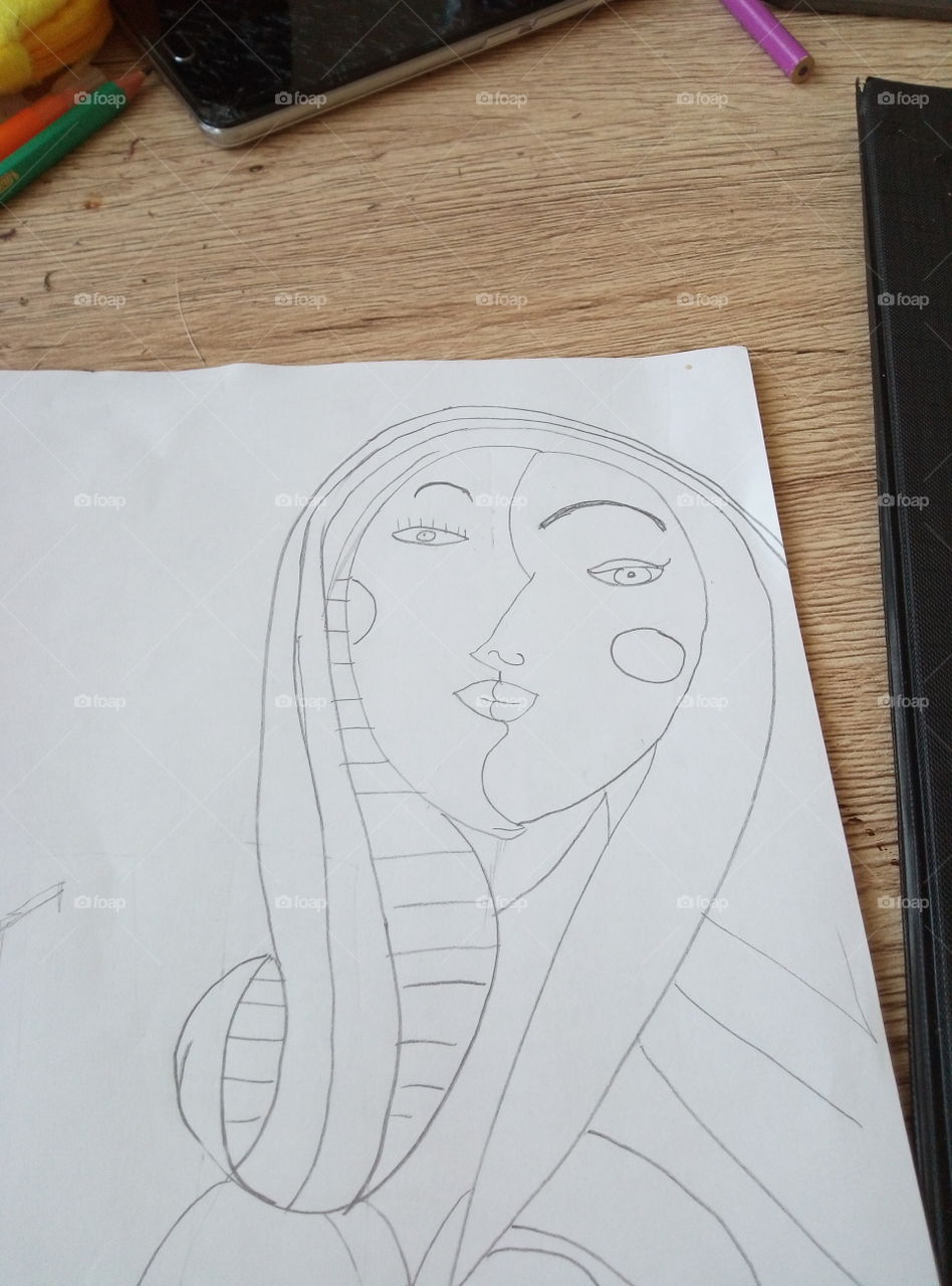 My drawing of a picasso painting