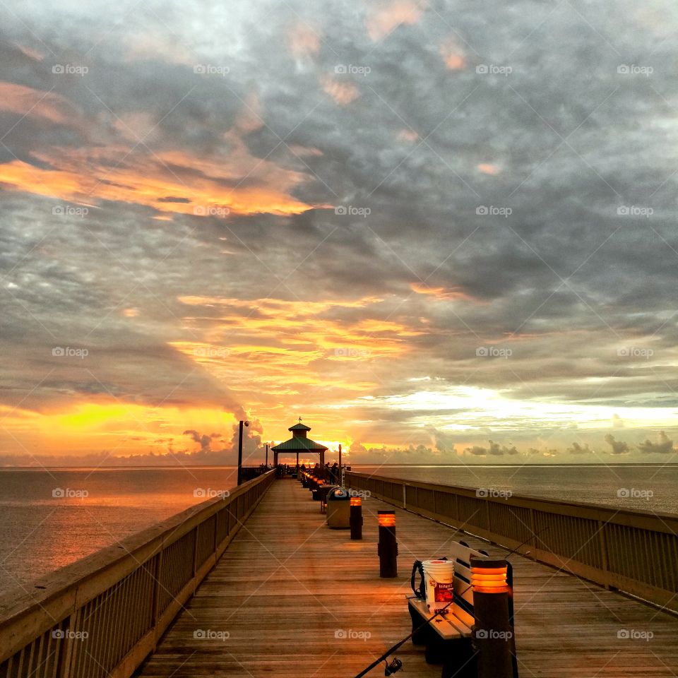 Deerfield Beach Florida Pier at sunset