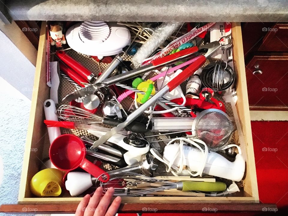 Mess in the kitchen drawer
