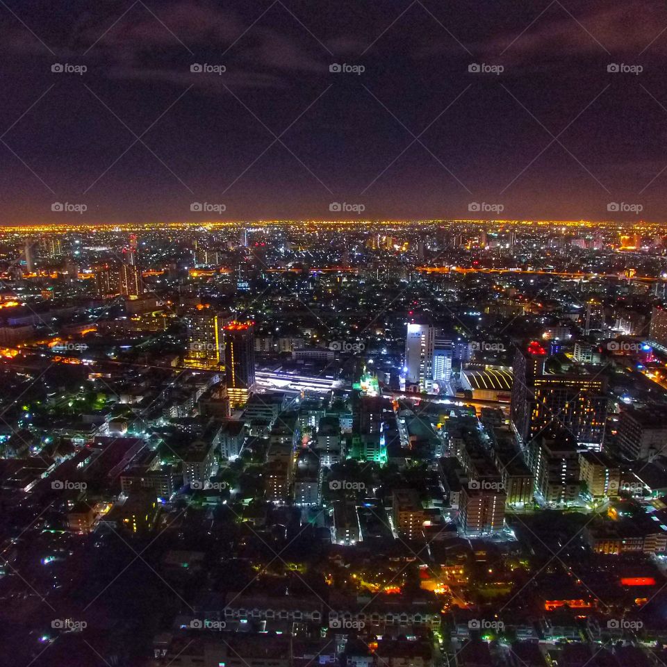Night at Bangkok. Aerial view at Night , Bangkok , Thailand 