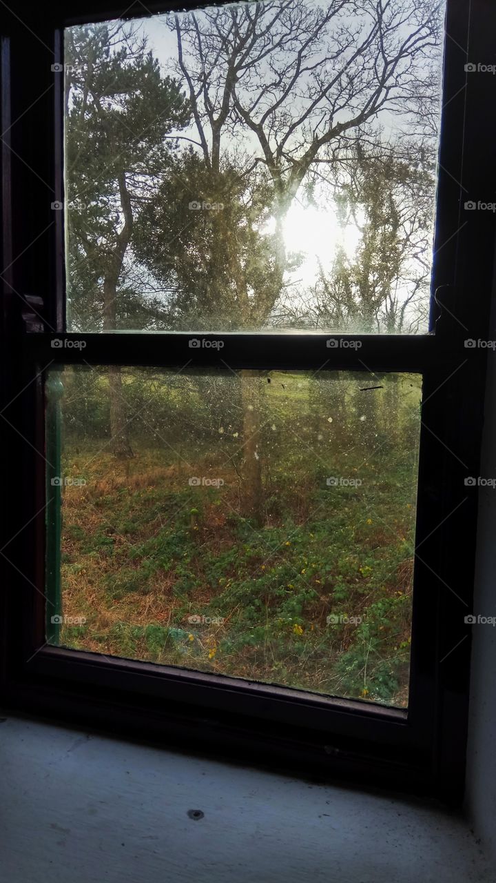 Looking through a window from a house in Ulster Folk museum