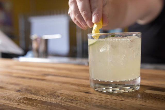 Server prepping a drink
