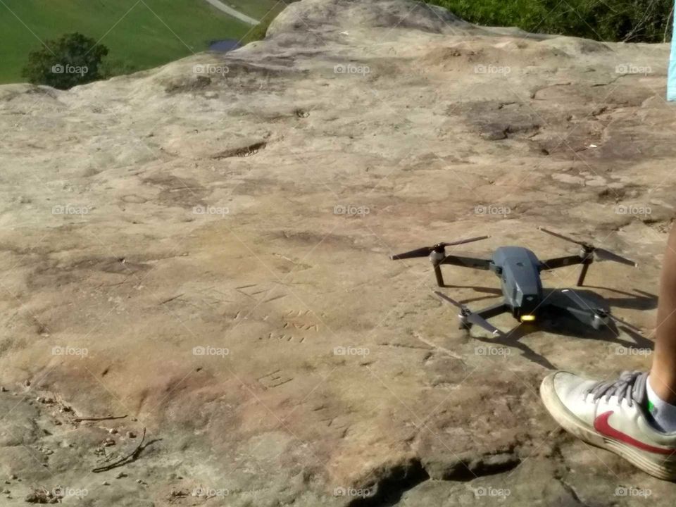 Drone on Mountain Cliff