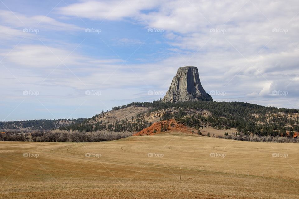 Devils Tower on a warm spring afternoon. 