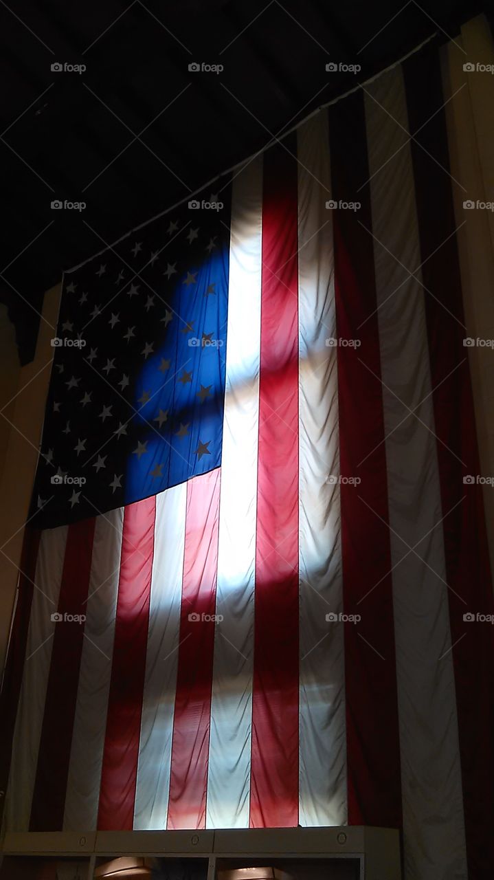 flag in the shadows
