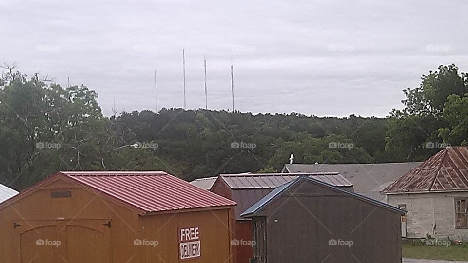 radio towers. this photo is of a hilltop near graham tx