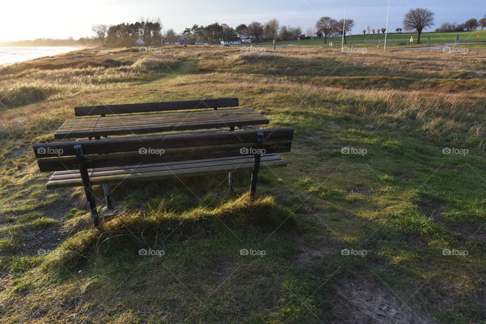 No Person, Grass, Landscape, Outdoors, Bench