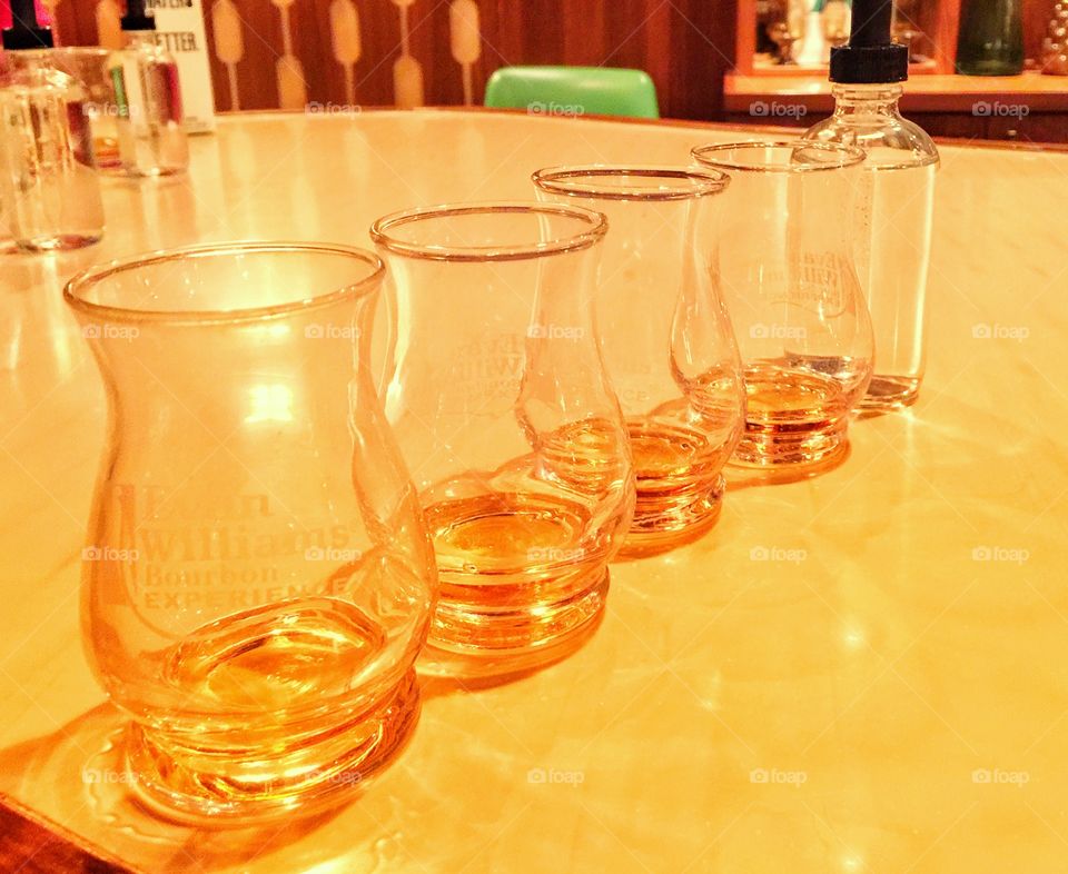 Bourbon-tasting glasses, ready to go!