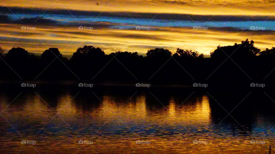 Sunset, Water, Reflection, Dawn, Lake
