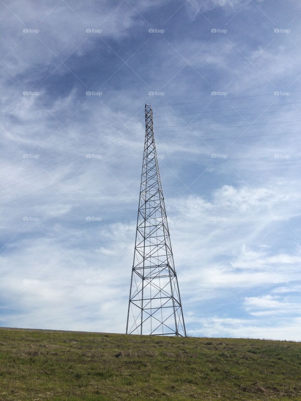 High voltage transmission tower