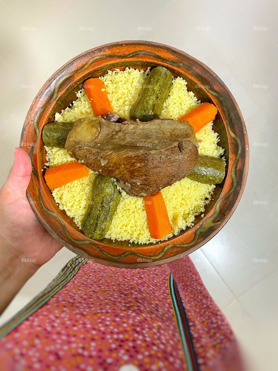 Couscous north Africa traditional dish.