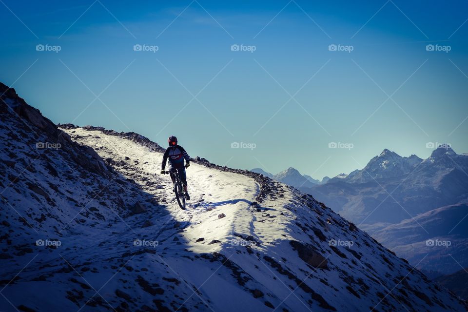 freeride mountainbiking in the swiss alps.