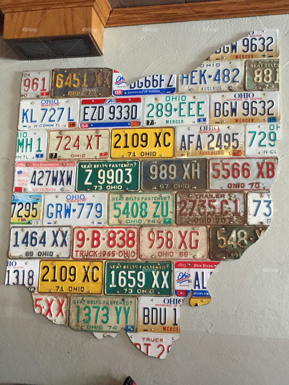 Ohio License Plate Wall Sculpture 