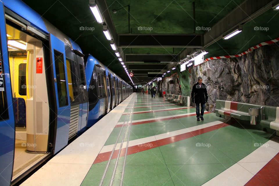 Stockholm subway. Kunstradgården station in Stockholm's tunnelbana (metro) 