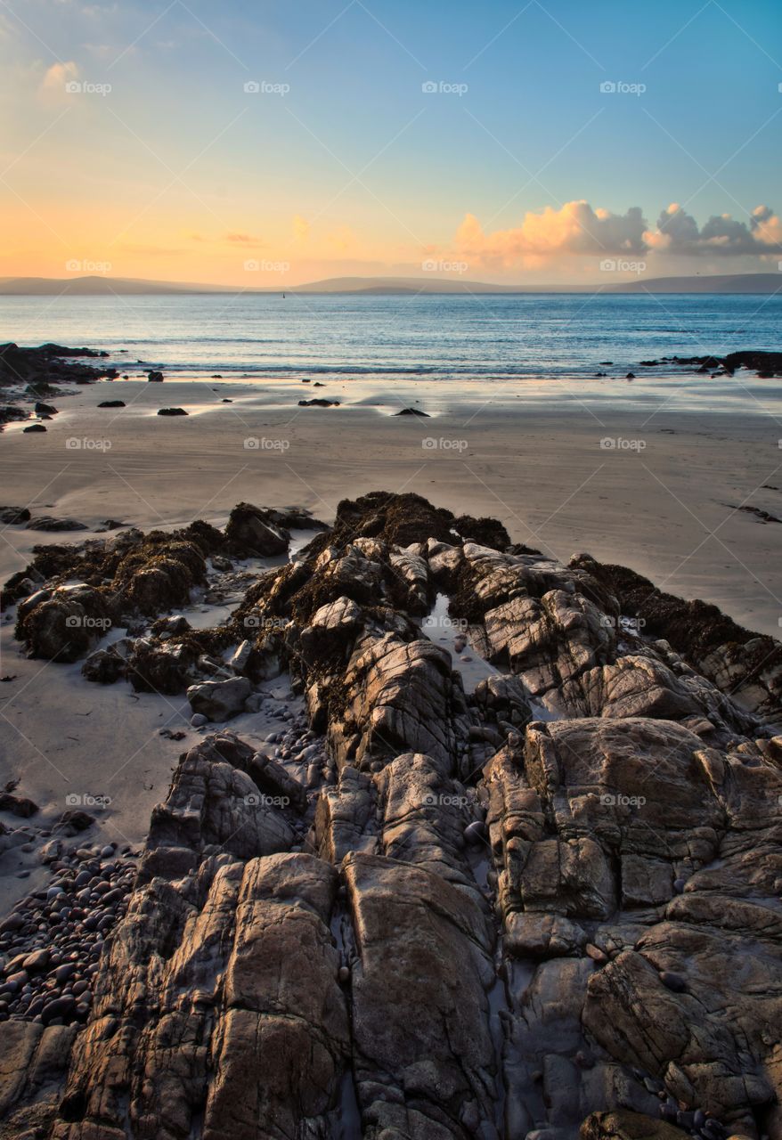 Sunrise at Salthill beach in Galway city, Ireland