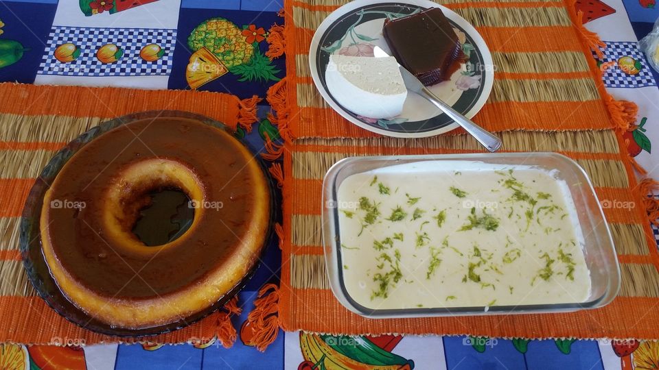 pudim,mussi limão,queijo e goiabada, Brazil !