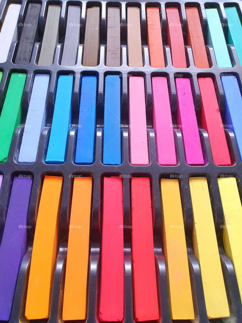 rectangle - chalk- crayons in a box in fantastic colors