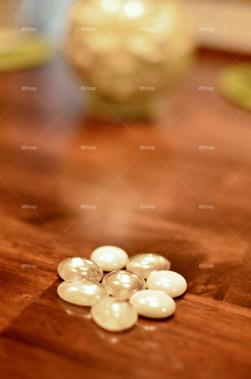 Marble balls white pearl bokeh