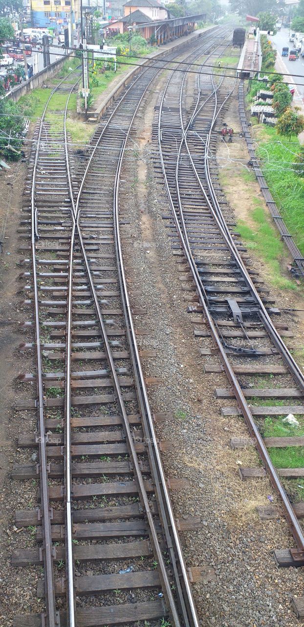 beautiful view of railway tracks and amazing city