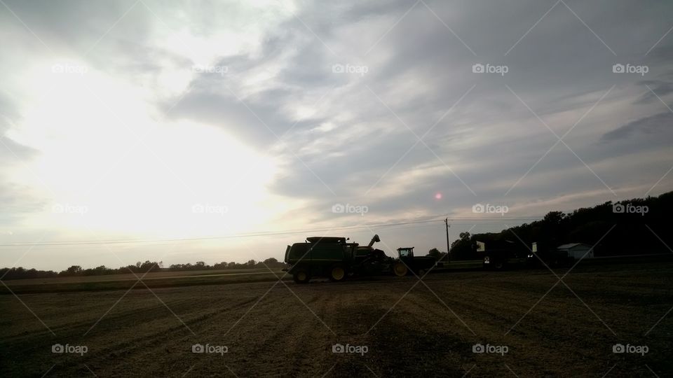 Landscape, Sunset, Vehicle, No Person, Farm