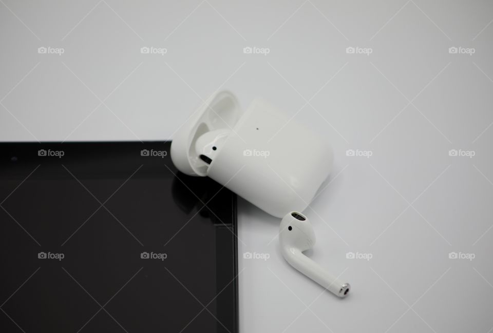 Tablet and Airpods