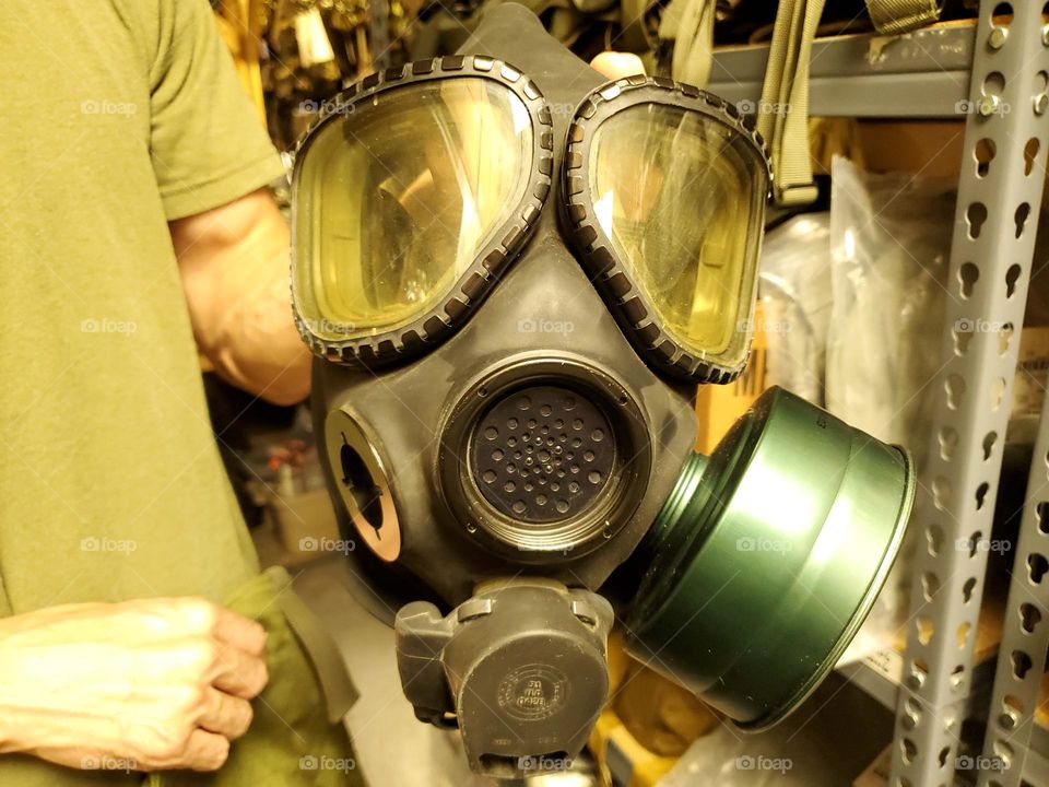 Circles:  Gas mask