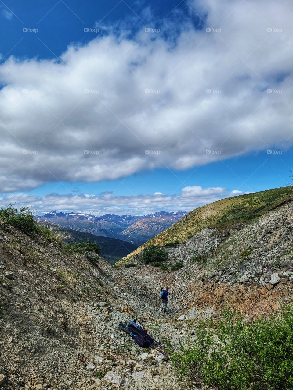 Looking at all the pretty rocks along the ridge