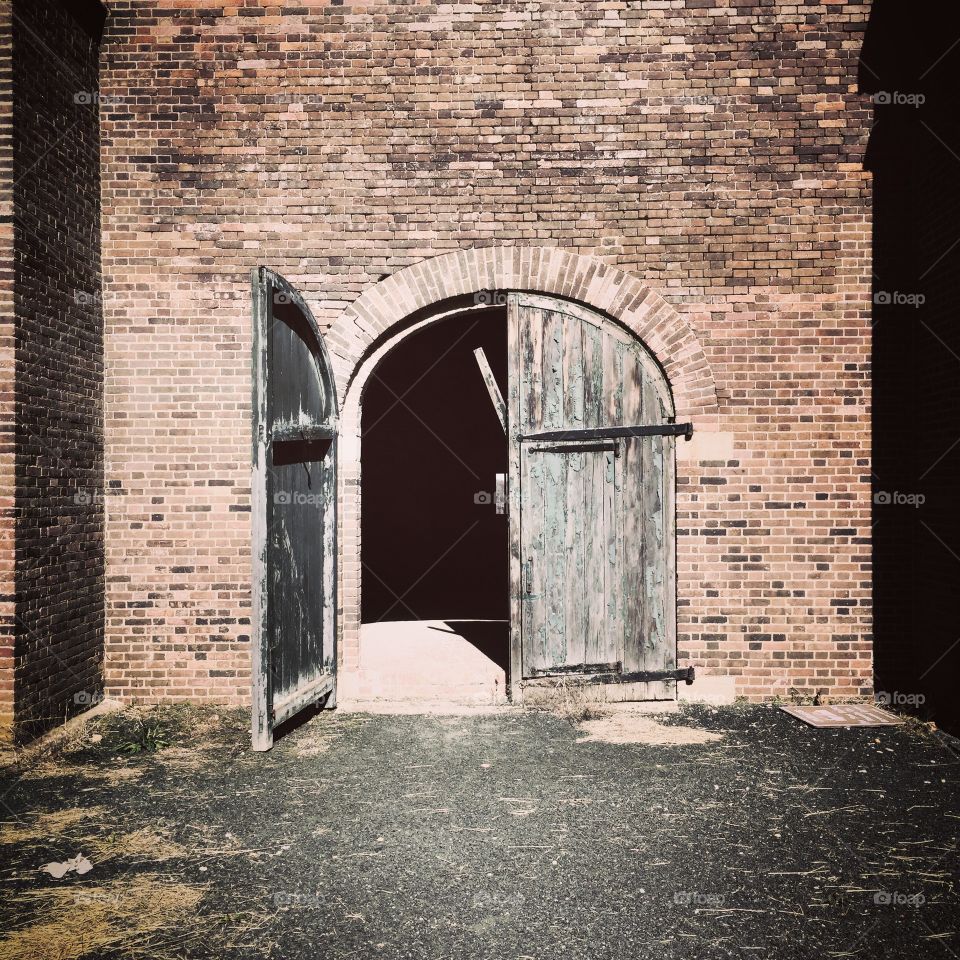 Gated door in old fort. 
