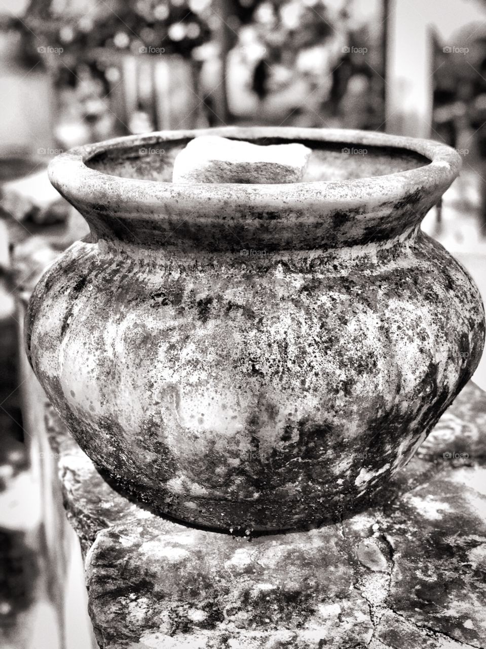 Hand made pottery, black and white