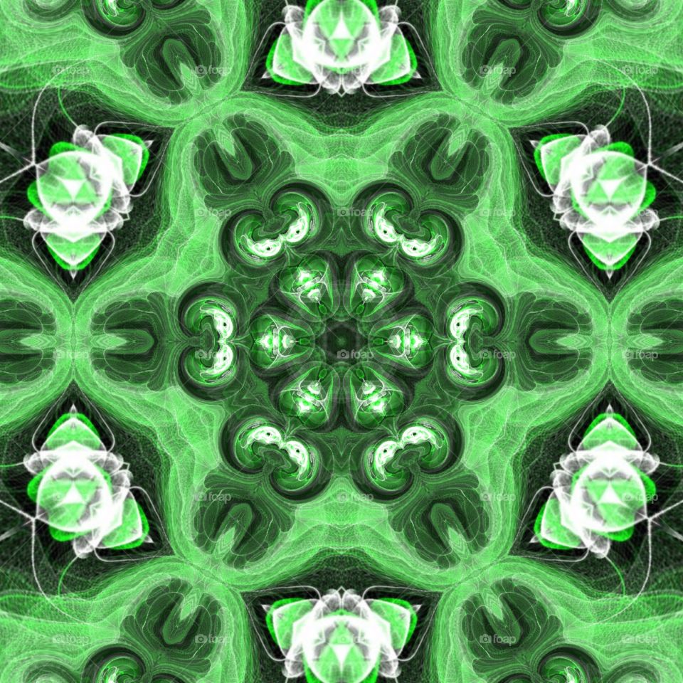 green particles kaleidoscope