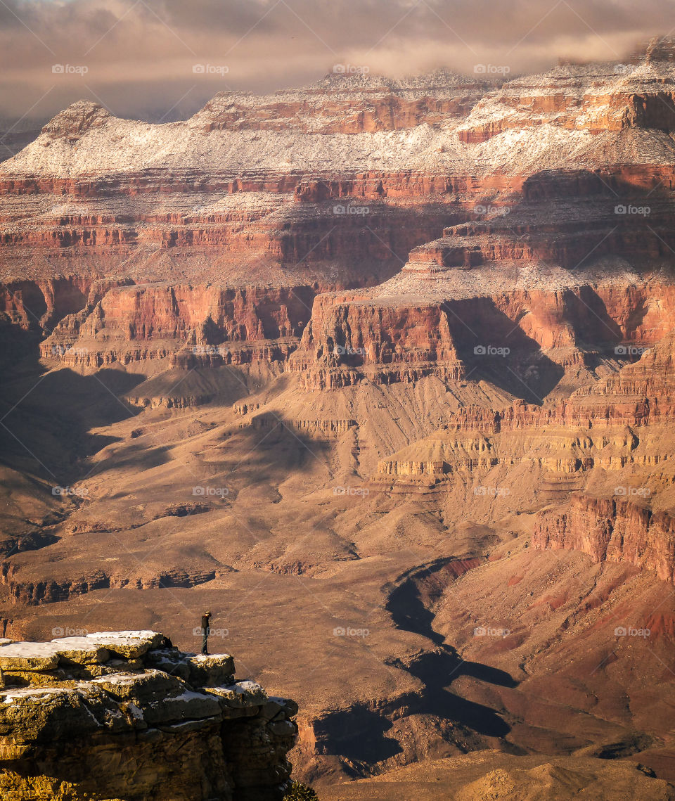 Man exploring the Grand Canyon