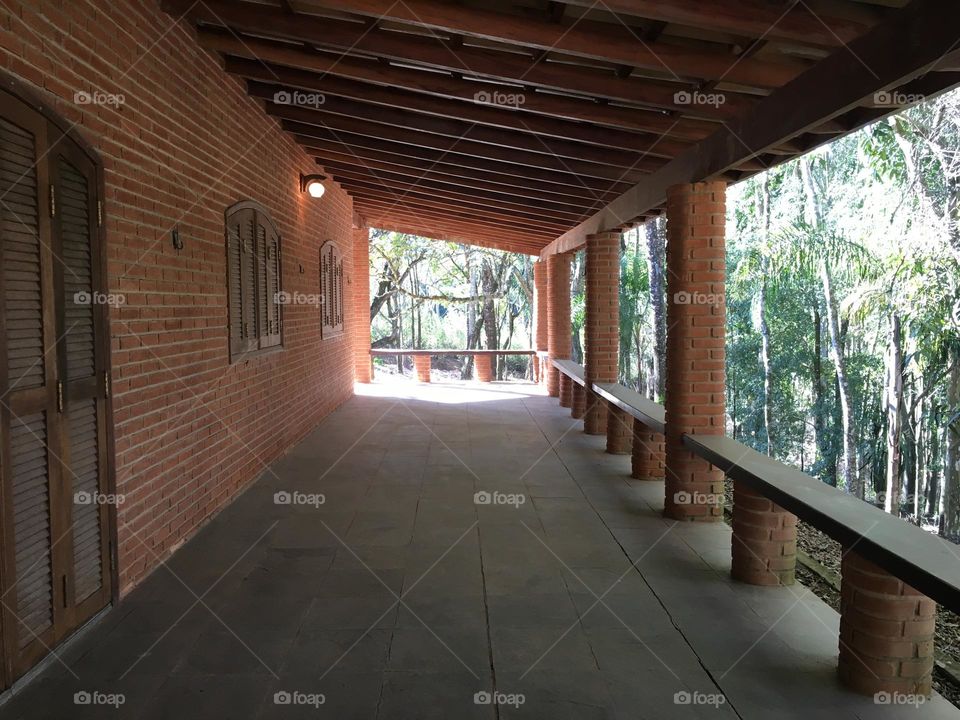 Porch in a house in the countryside.