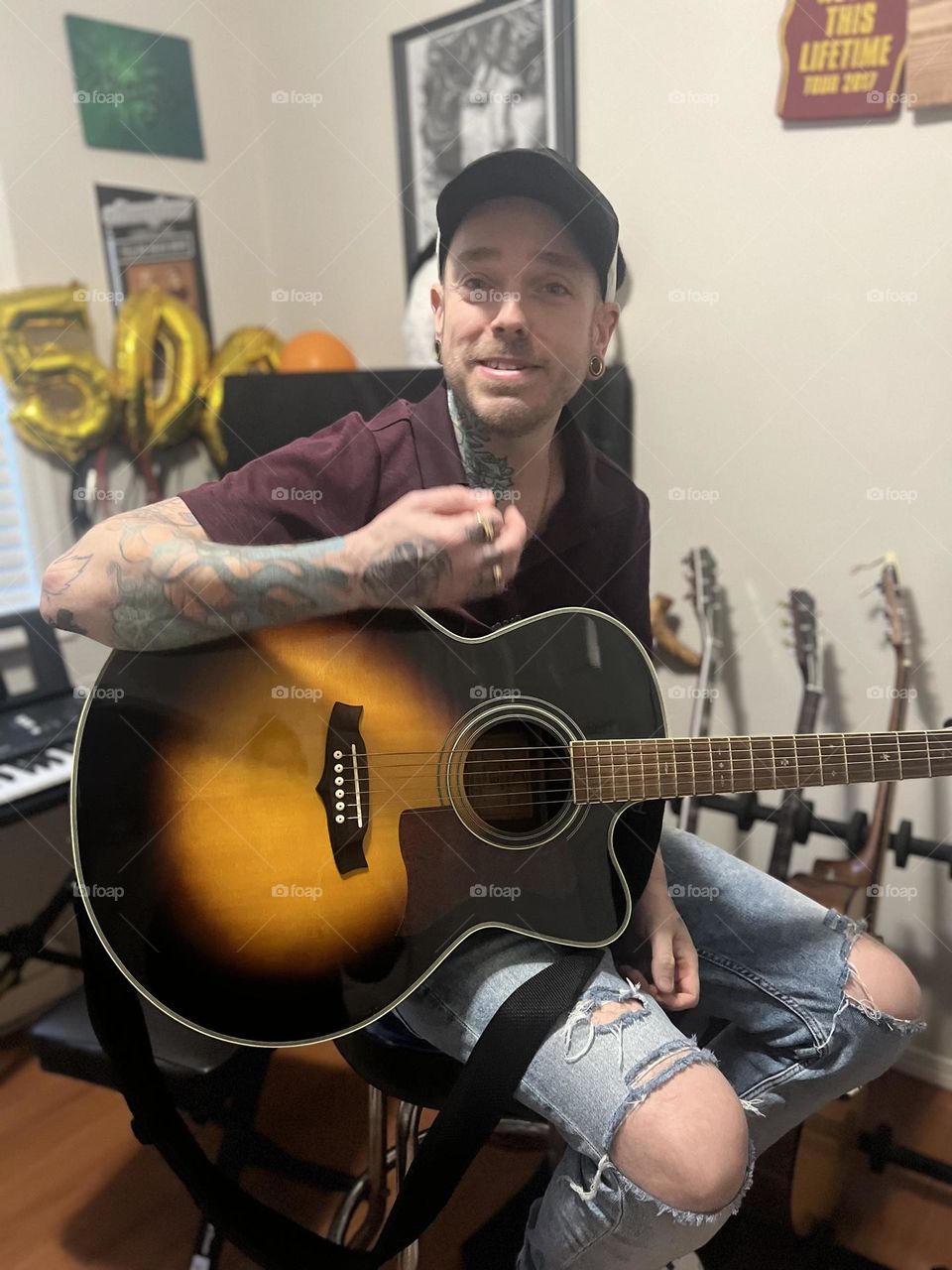 Dad playing guitar