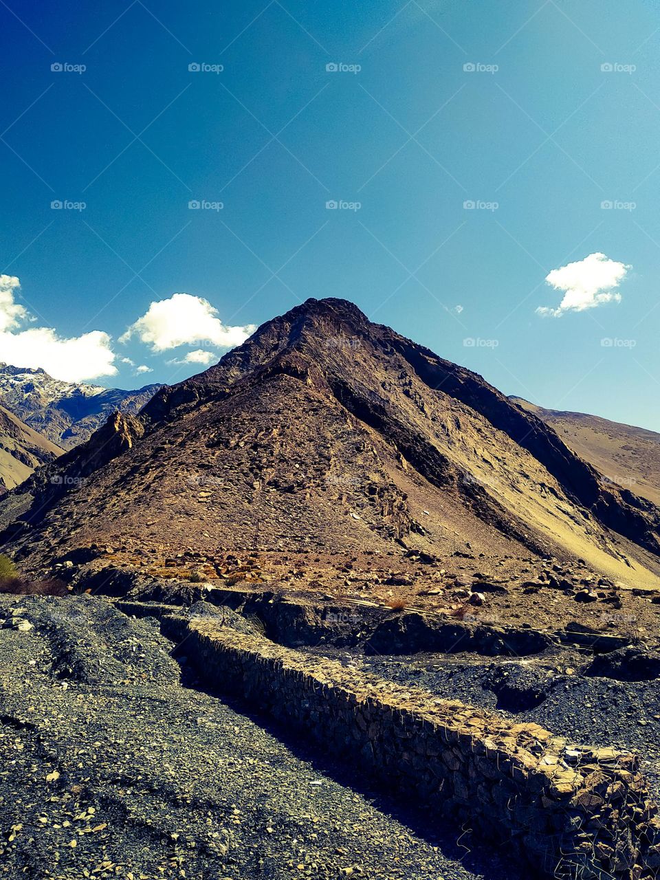 A amazing view of mountain on sky background