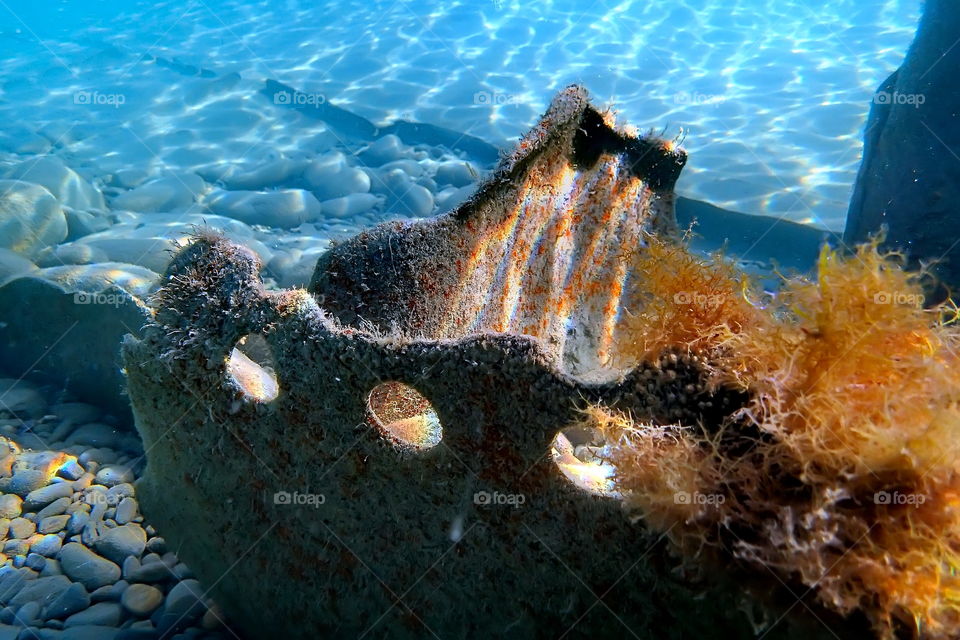 remains of the sunken ship