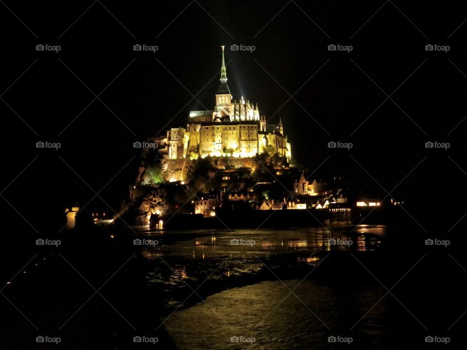 Mont Saint-Michel at night