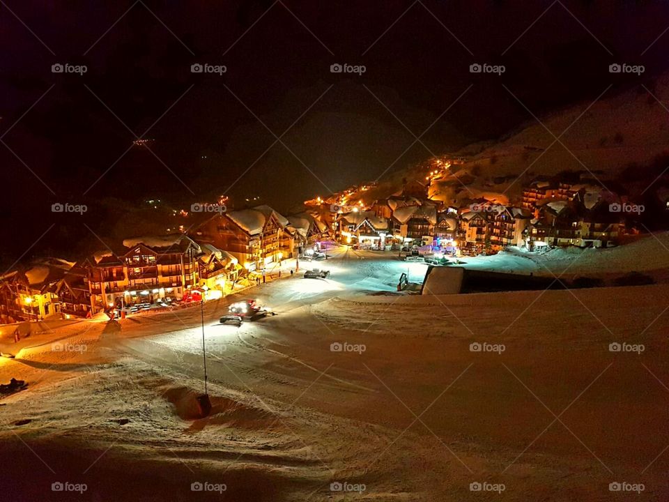 Valmenier, France at night